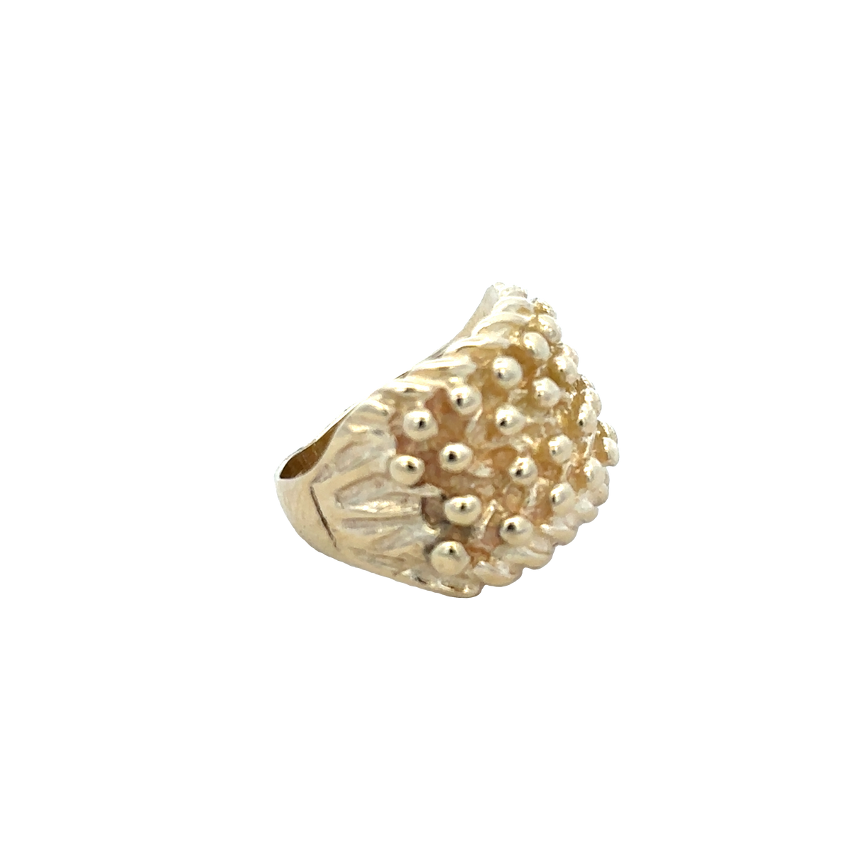 9ct yellow gold keeper ring by Reeves and Sons, size L1/2