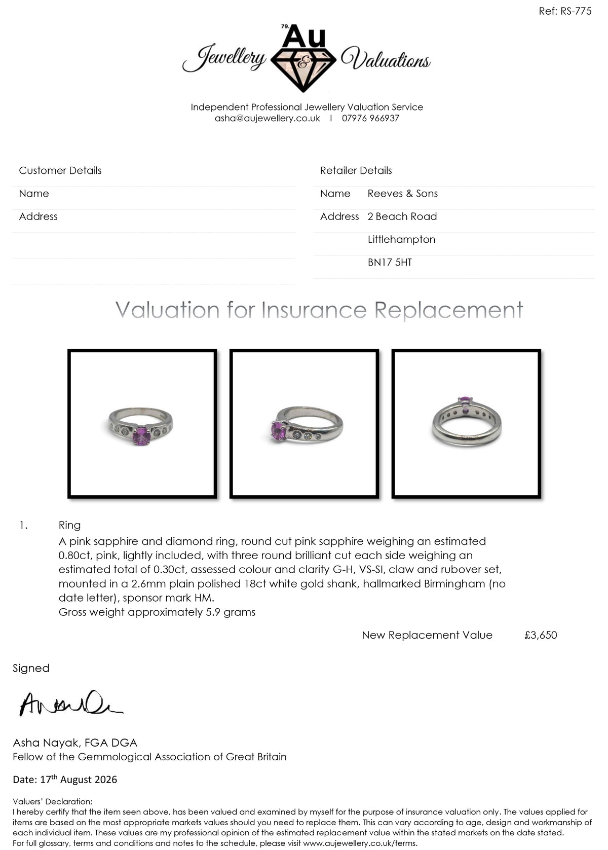 18ct white gold sapphire and diamond ring sh27247b