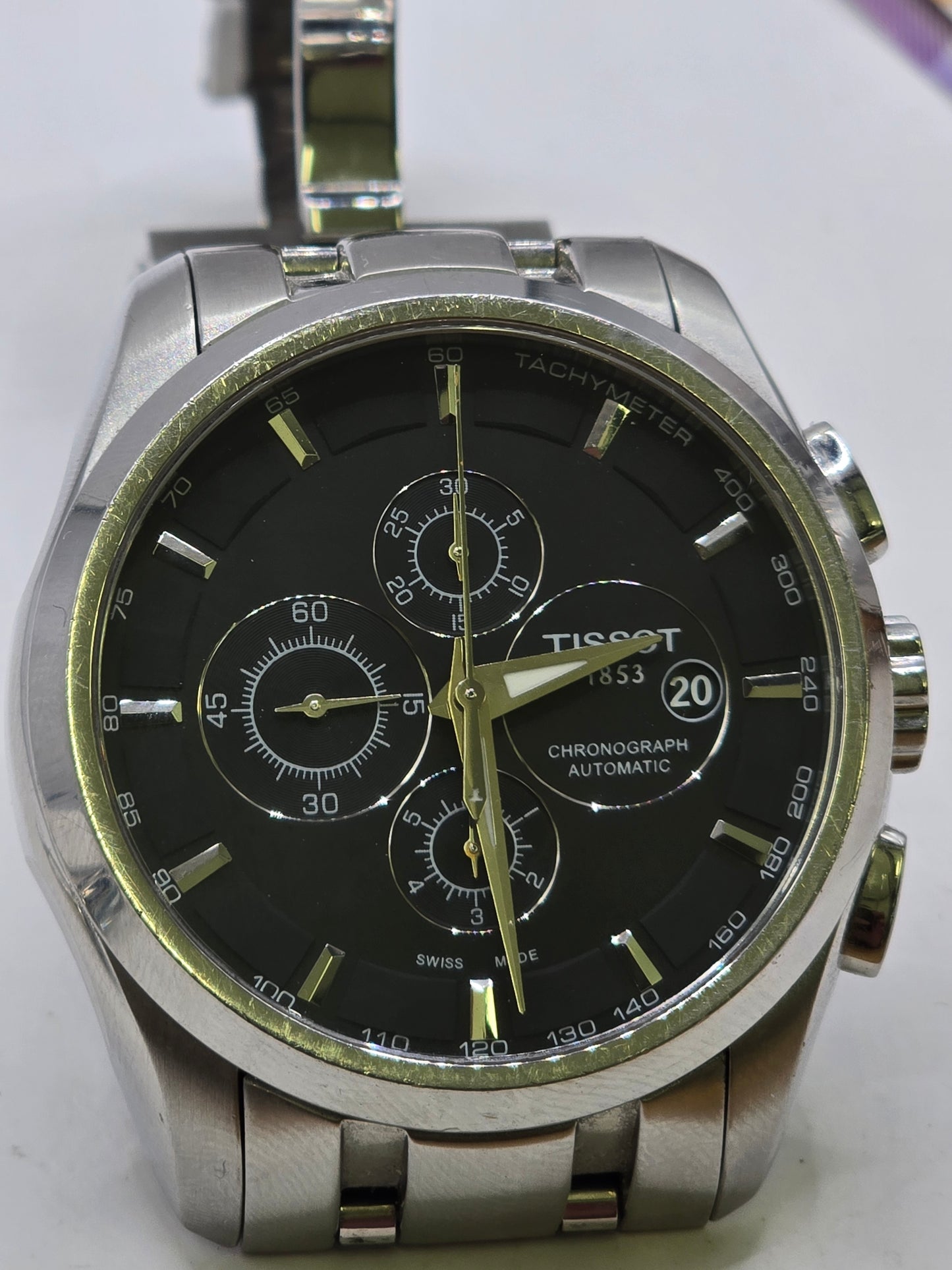 Tissot 1853 Automatic Chronograph Watch – Black Dial, Stainless Steel Bracelet (sh27380b)