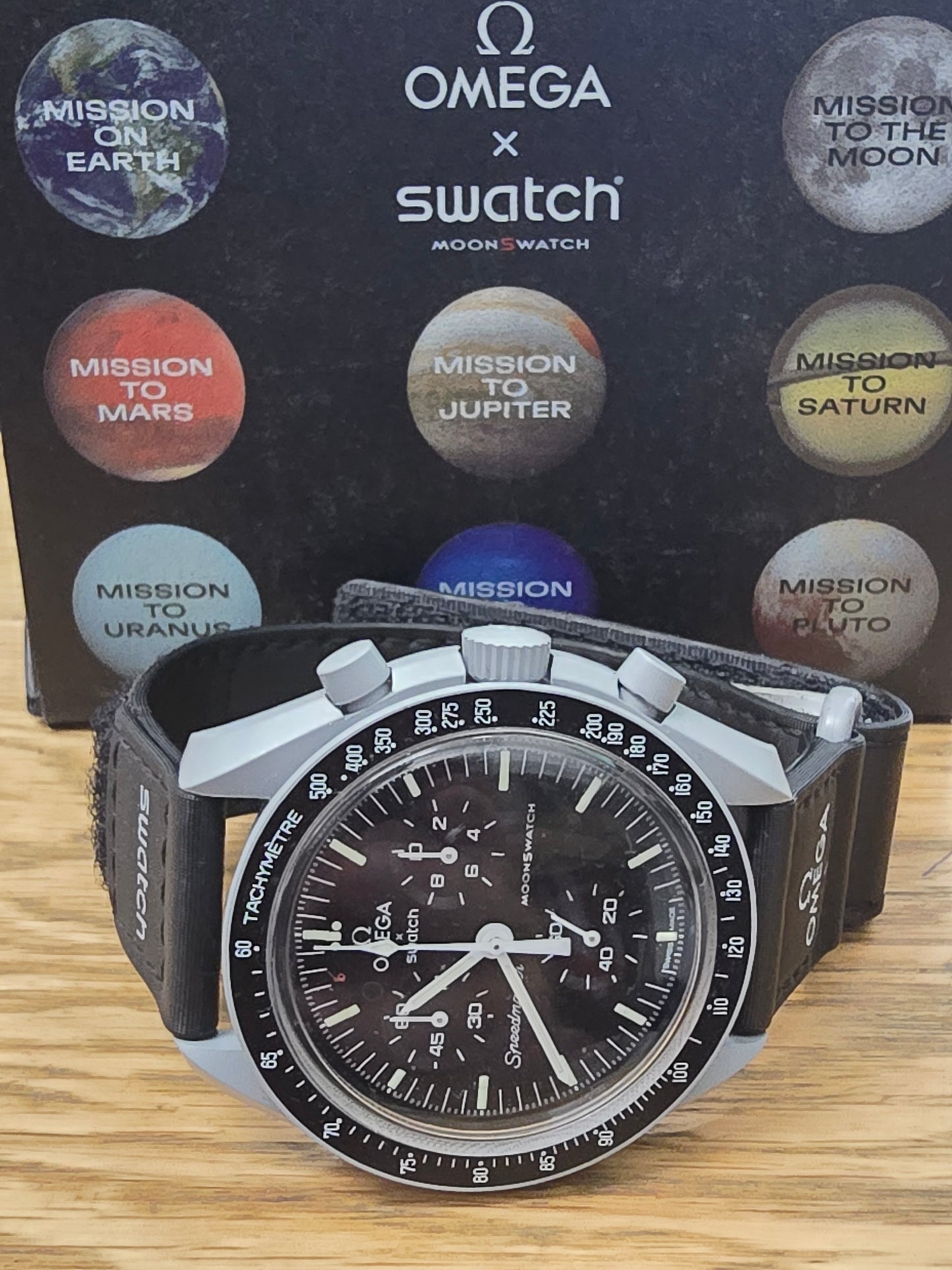 Omega swatch x mission to the moon watch, boxed & papers