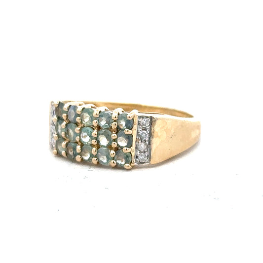 14ct yellow gold ring in size P with a smooth polished surface, unbranded, displayed on a neutral background.