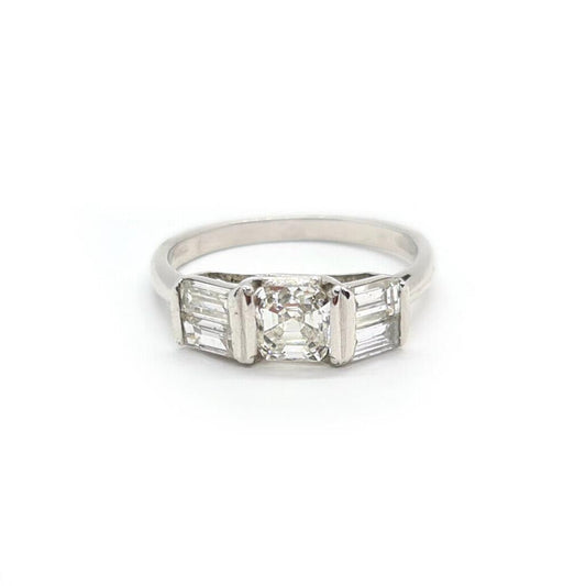 18ct white gold diamond ring with a 1.80-carat central stone, featuring a sleek and elegant design.