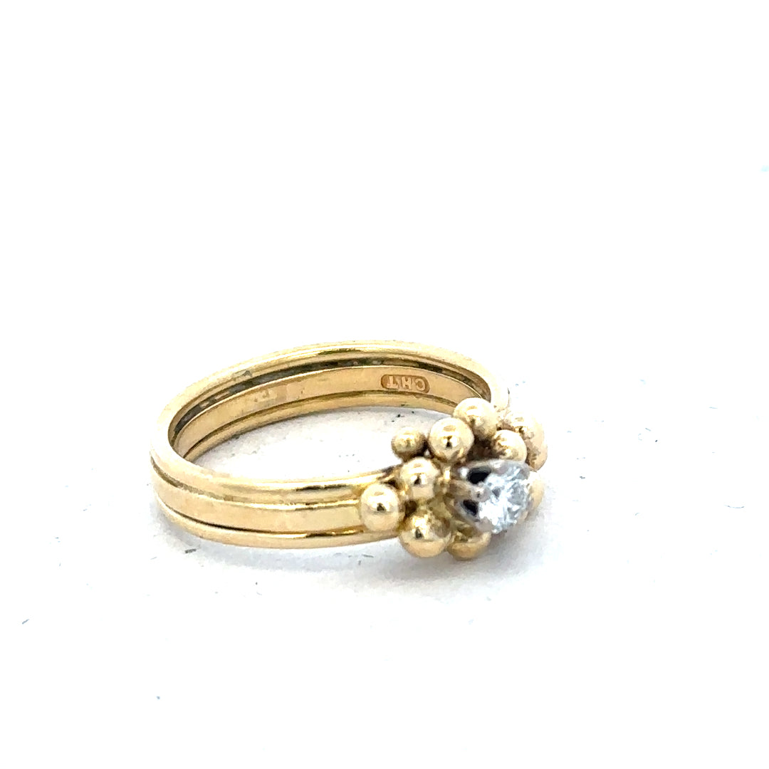 18ct yellow gold diamond ring in size I featuring a sparkling diamond setting, unbranded jewelry.