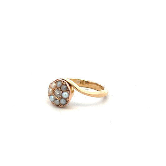 18ct yellow gold diamond ring in size L with sparkling diamonds, unbranded jewelry showcasing elegant craftsmanship.