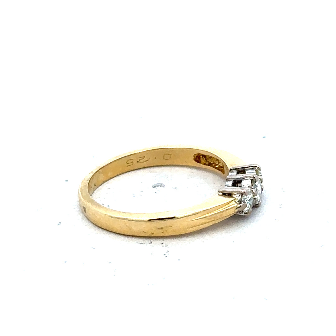 18ct yellow gold diamond ring in size L1/2, featuring a sparkling diamond set in a simple, elegant band.