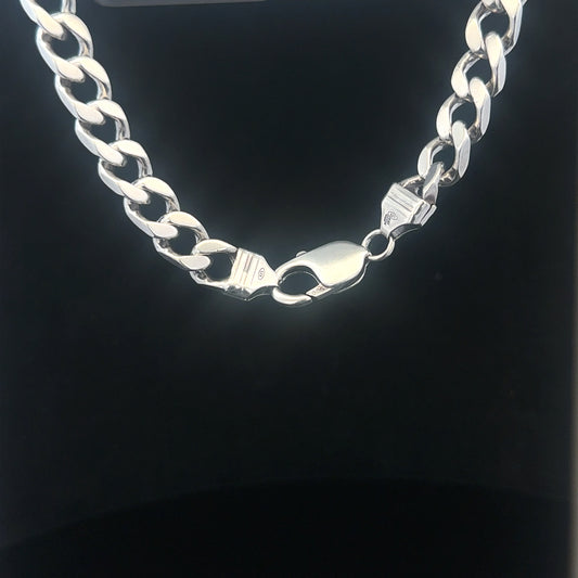 925 silver curb bracelet with 23cm length and 32.6g weight, unbranded jewelry accessory featuring a durable chain design.