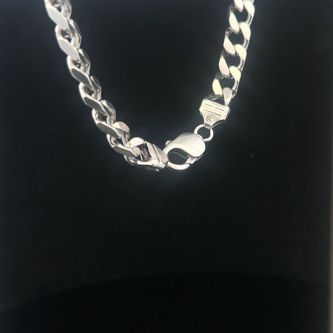 925 silver curb bracelet, 23cm length, 32.6g, unbranded jewelry with a classic silver curb chain design.