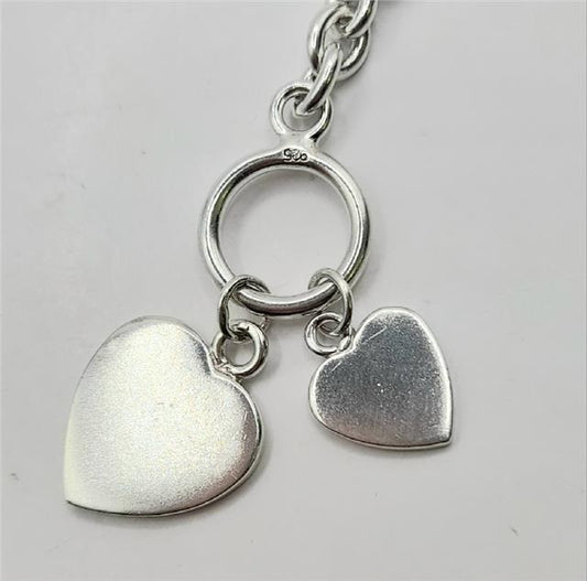 925 silver heart chain, unbranded, 16cm length, 37.9g, featuring a delicate heart charm and polished silver finish.