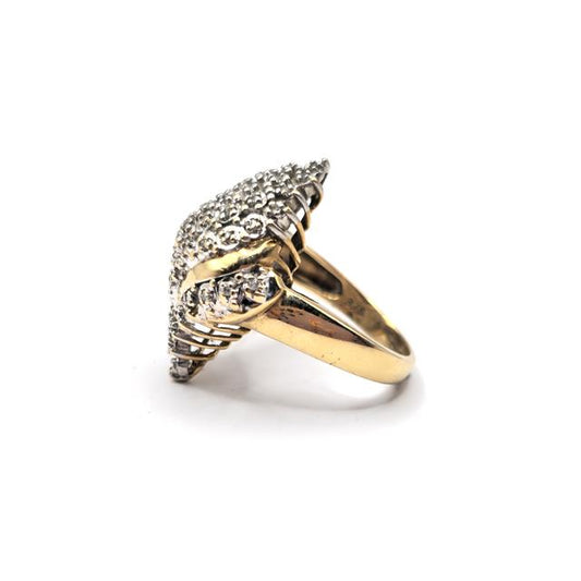 9ct diamond ring with a classic design, featuring sparkling diamonds set in a sleek band, unbranded jewelry piece.