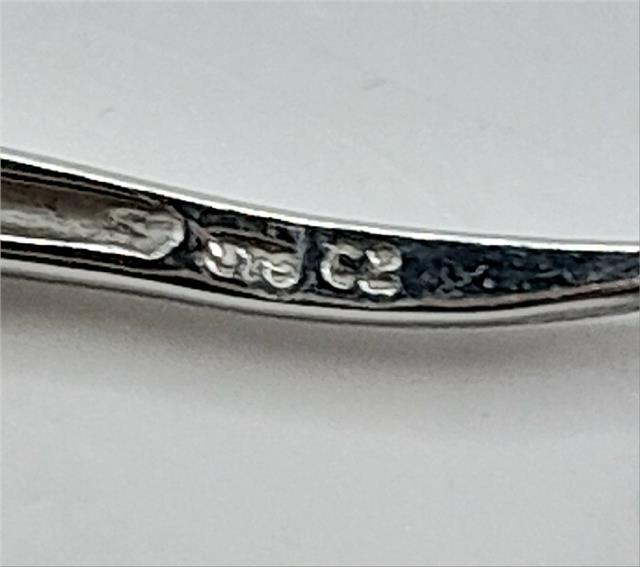 9ct white gold chain, 17 inch length, 5.1g, unbranded jewelry with a sleek, polished appearance.