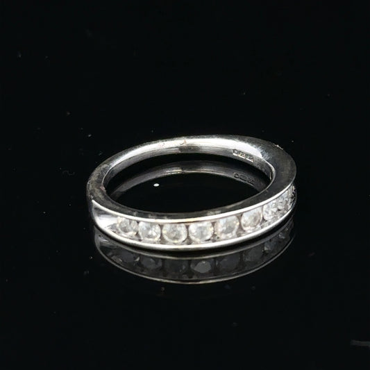 9ct white gold diamond ring in size J with sparkling diamonds, showcasing elegant jewelry craftsmanship.