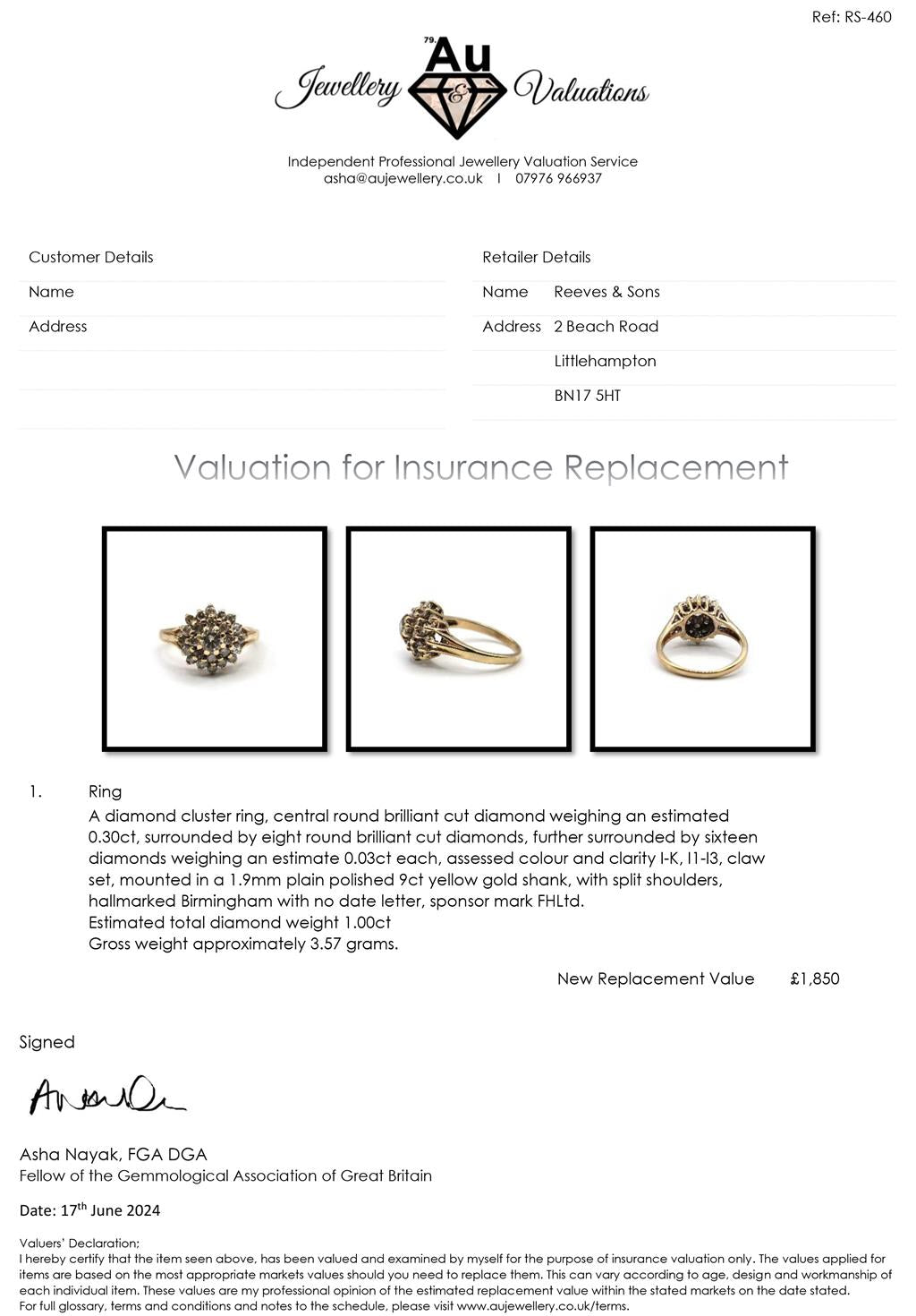9ct yellow gold diamond cluster ring with 1 carat total weight, featuring a sparkling diamond design.