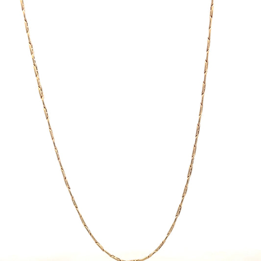 9ct yellow gold chain weighing 3.7g, unbranded, with a simple and elegant design, shown on a plain background.