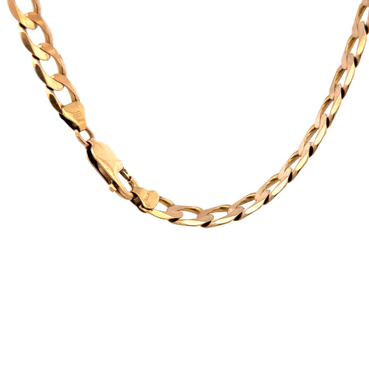 9ct yellow gold curb bracelet weighing 13.2g, unbranded, with classic linked design and polished finish.