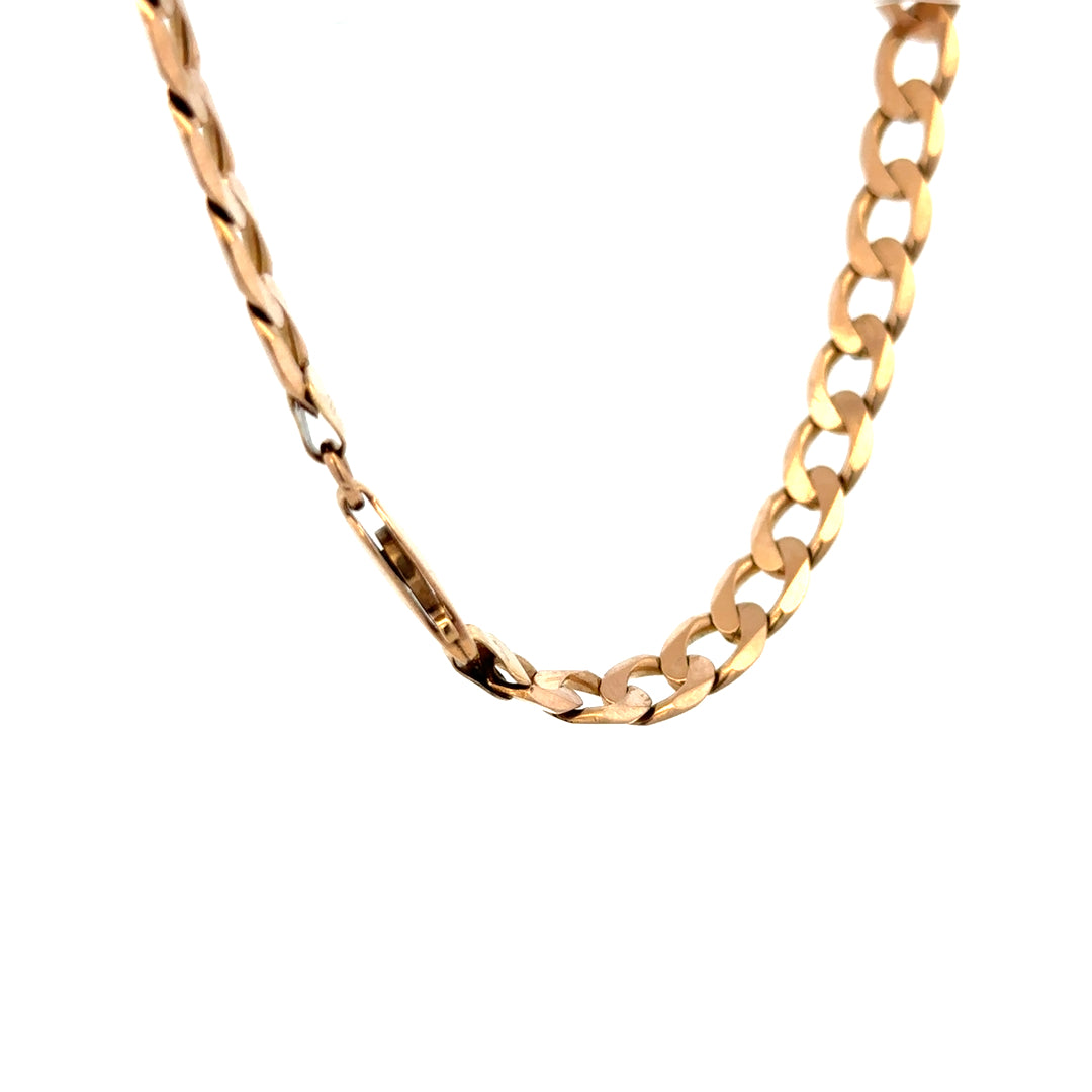 9ct yellow gold curb bracelet weighing 13.2g, featuring classic interlinked chain design, unbranded jewelry accessory