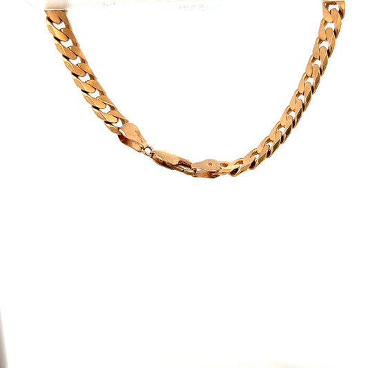 9ct yellow gold curb bracelet weighing 17.1g, featuring classic linked chain design, unbranded jewelry.