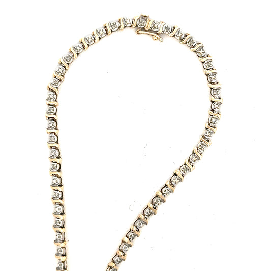 9ct yellow gold diamond bracelet weighing 5g, featuring sparkling diamonds and a delicate design, unbranded jewelry accessory.