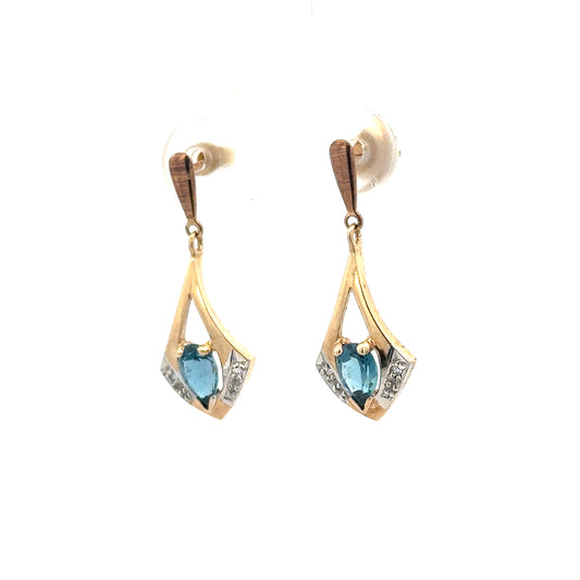 9ct yellow gold diamond earrings with sparkling stones, weighing 1.6g, featuring elegant design and fine craftsmanship.