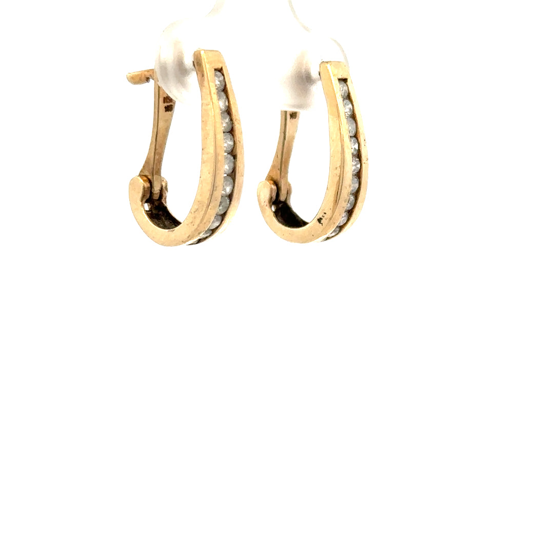 9ct yellow gold diamond earrings with sparkling stones, weighing 3.1g, featuring elegant design and fine craftsmanship.