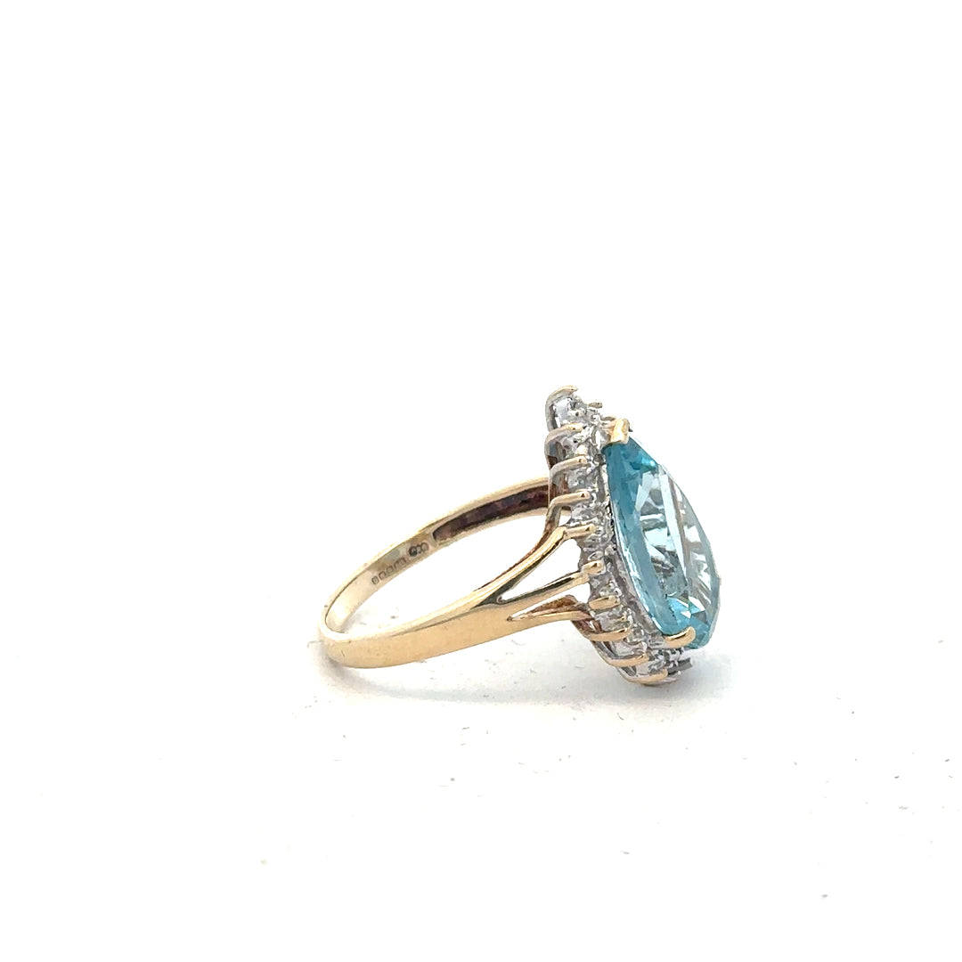 9ct yellow gold diamond ring size M1/2 with sparkling diamonds, showcasing a sleek and elegant jewelry design.