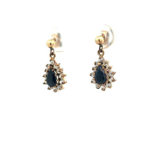 9ct yellow gold earrings with a simple design, weighing 1.8g, showcased in a close-up image.