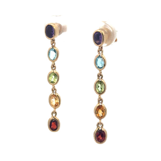 9ct yellow gold earrings weighing 2.1g, featuring a simple elegant design, shown on a plain background.