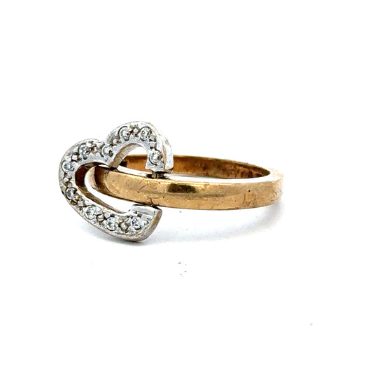 9ct yellow gold ring in size I with a simple band design, unbranded jewelry piece displayed on a white background.