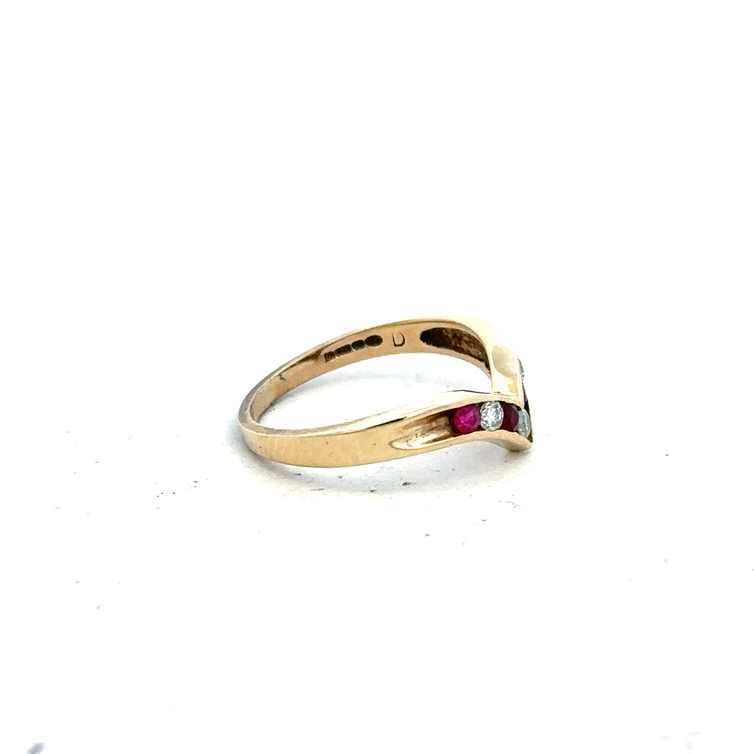 9ct yellow gold ring in size J with a smooth band, showcasing a simple and elegant jewelry design.