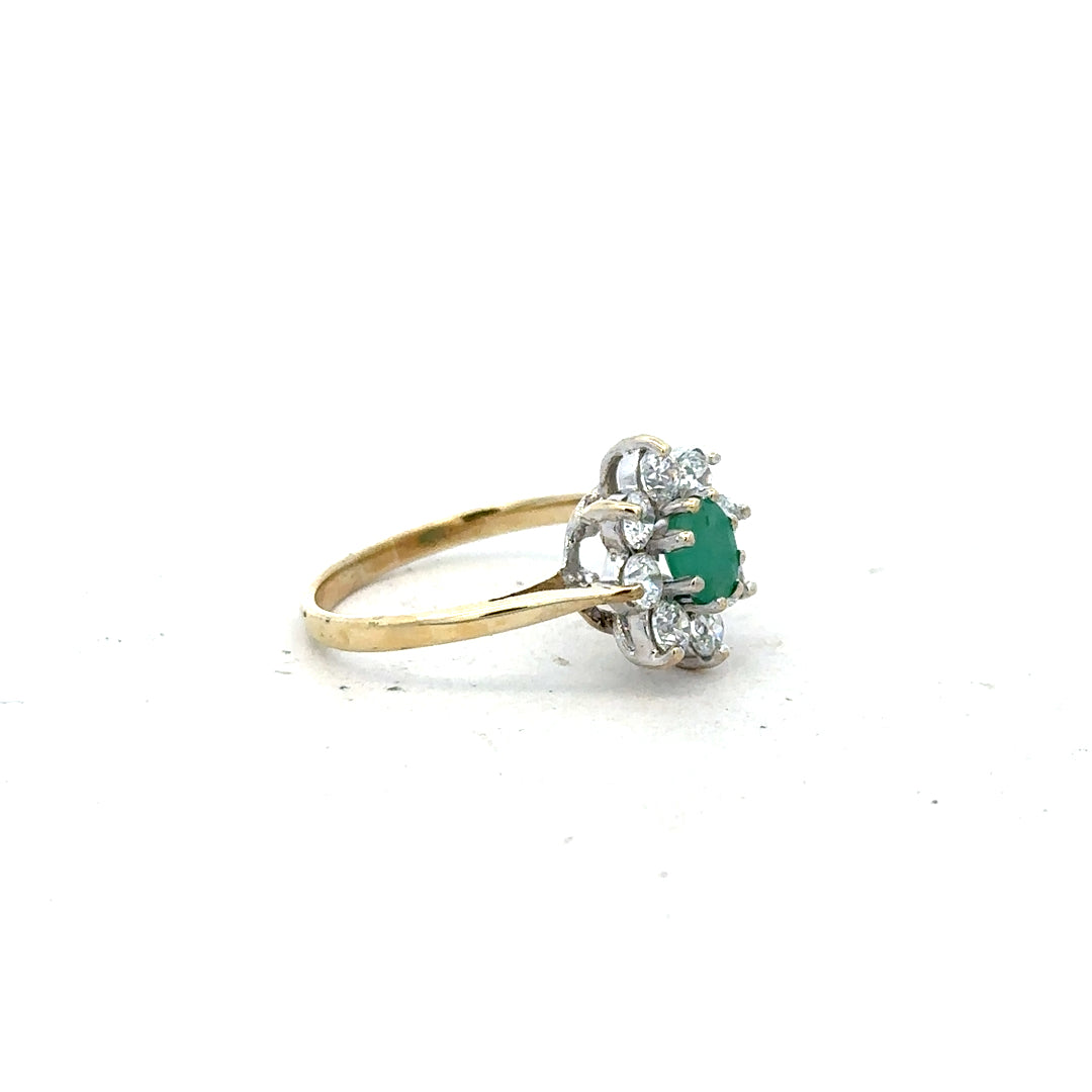 9ct yellow gold ring in size J with a smooth band, unbranded jewelry displayed on a plain background.