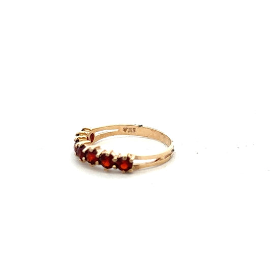 9ct yellow gold ring in size K1/2 with a smooth band, displayed on a plain background.