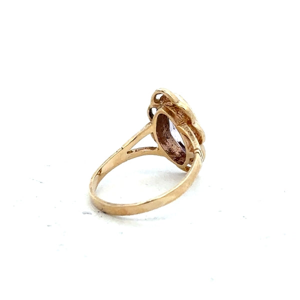 9ct yellow gold ring in size L, unbranded, with a smooth polished finish, displayed on a neutral background.