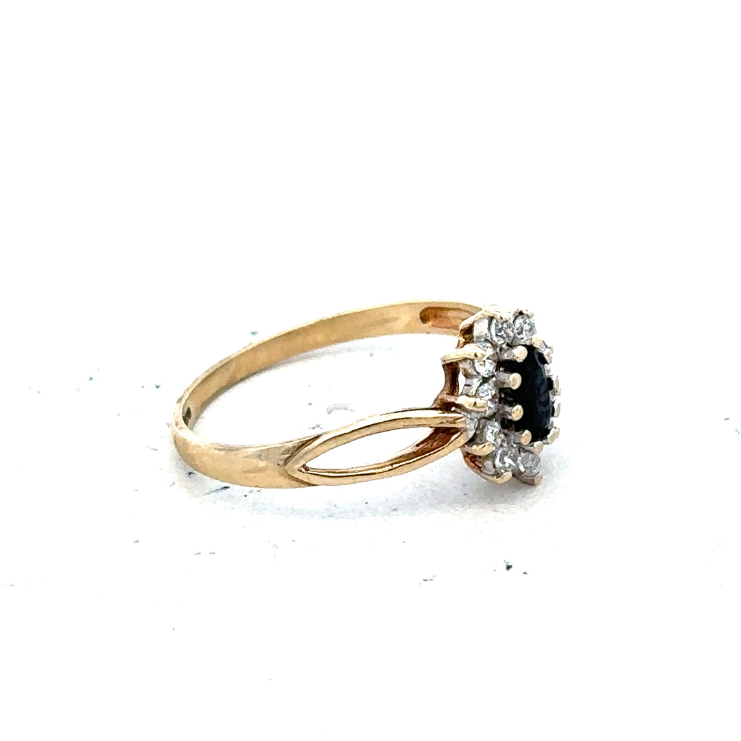 9ct yellow gold ring in size L with a smooth band, unbranded jewelry showcasing a classic design.