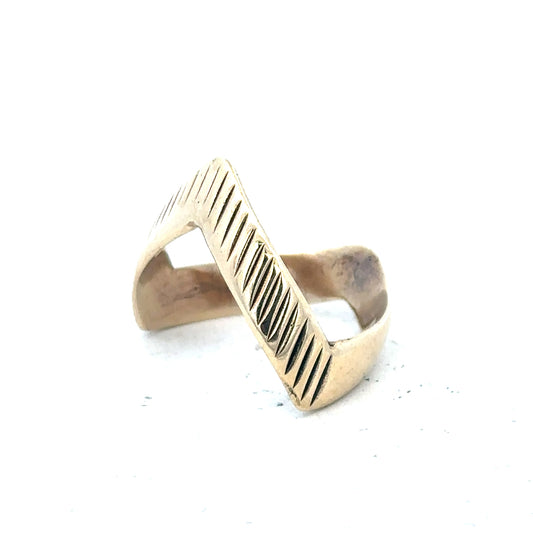 9ct yellow gold ring in size L1/2 with a smooth polished band, unbranded, shown on a neutral background.