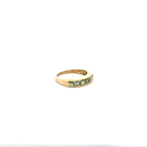 9ct yellow gold ring in size M with a smooth band, unbranded, shown on a white background.