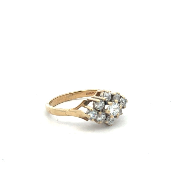 9ct yellow gold ring in size M with a smooth band, unbranded jewelry image showcasing elegant gold craftsmanship.
