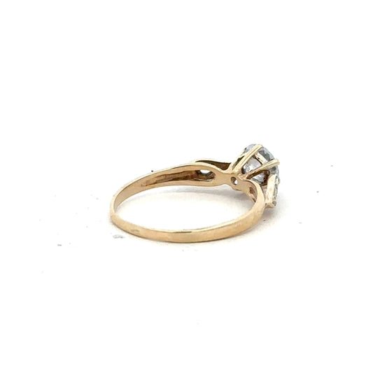 9ct yellow gold ring in size M1/2, featuring a smooth band, unbranded jewelry with a polished finish.
