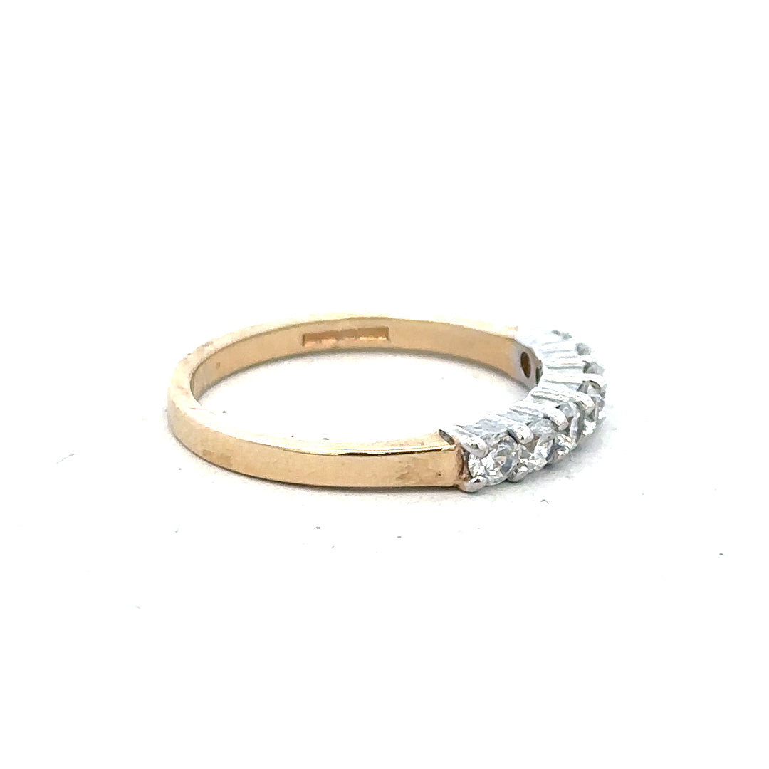9ct yellow gold ring in size P with a smooth band, unbranded jewelry showcasing simple elegance.
