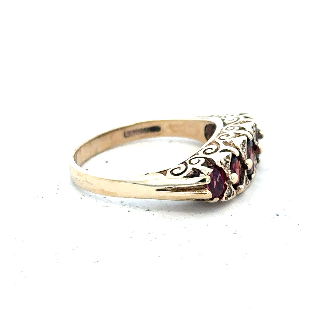 9ct yellow gold ring in size Q, showcasing a smooth polished band with a simple, elegant design.