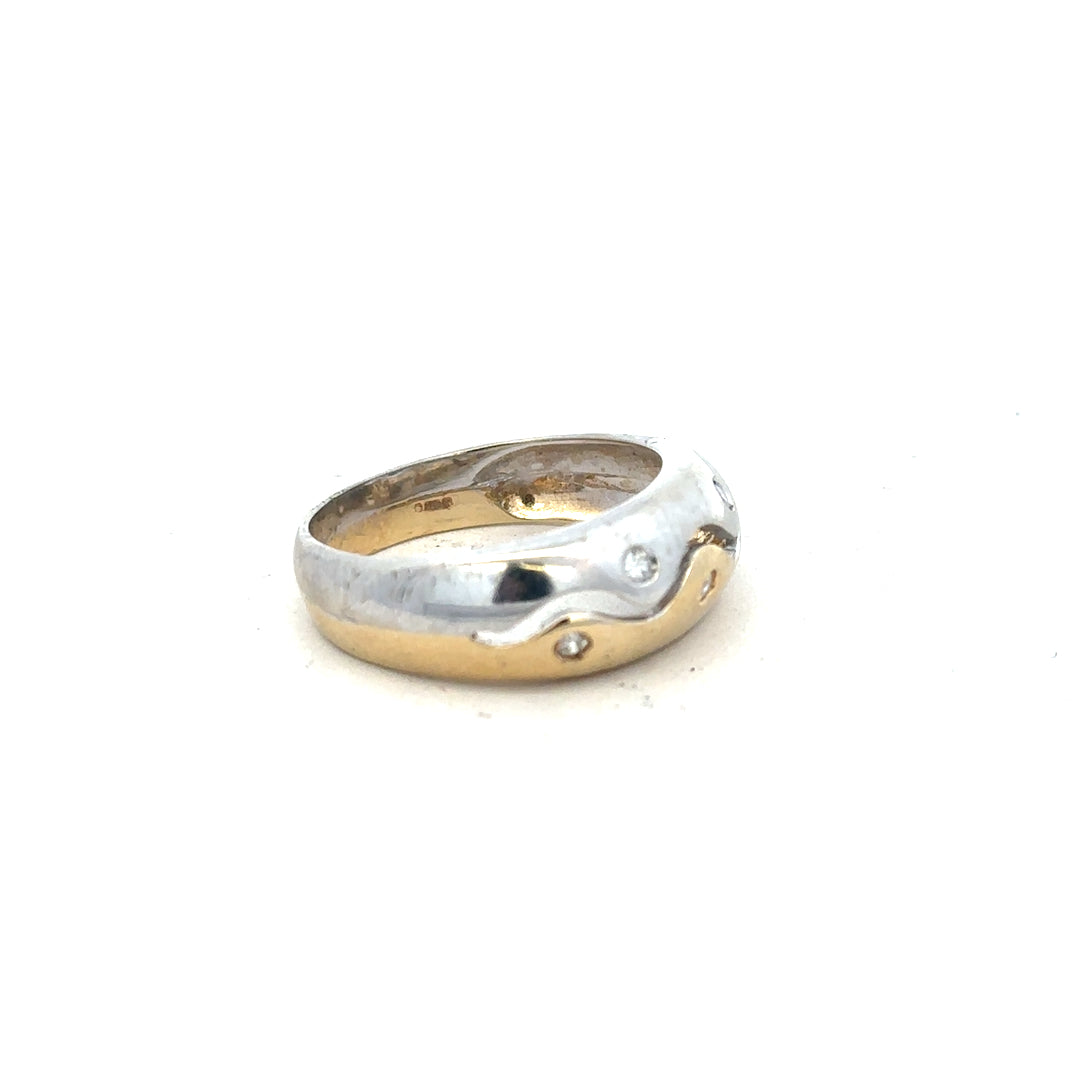 Plain 9ct yellow gold ring in size U with a smooth band, unbranded jewelry piece.
