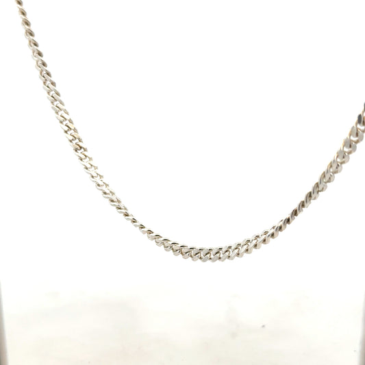 Silver chain weighing 24.9g with a sleek, polished finish, displayed on a neutral background.