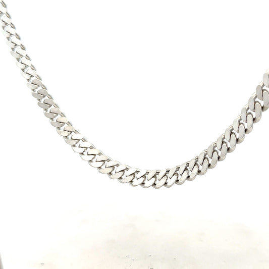 Silver curb chain weighing 51.8g with a sleek design, crafted for stylish jewelry wear