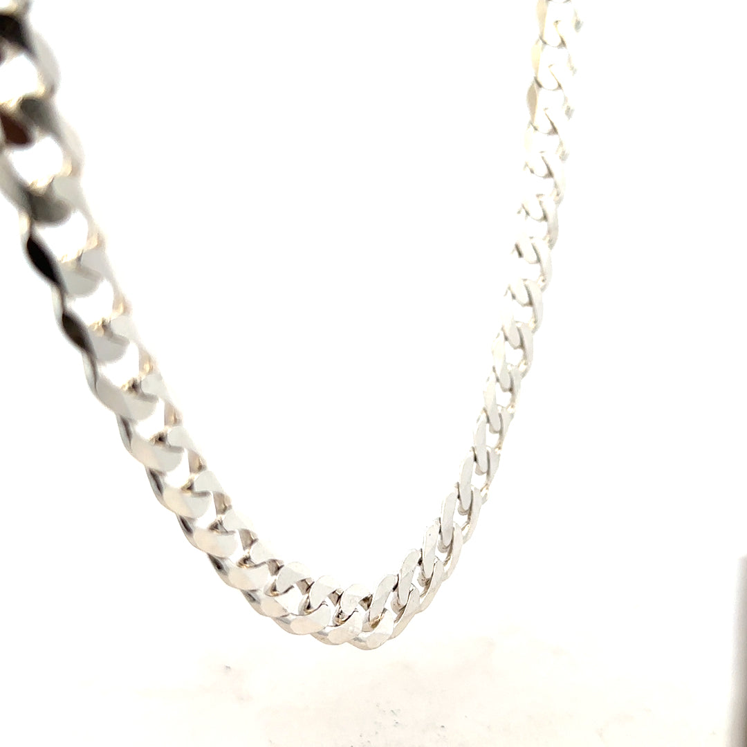 Silver curb chain weighing 60.8g with a classic link design, perfect for jewelry making or layering.
