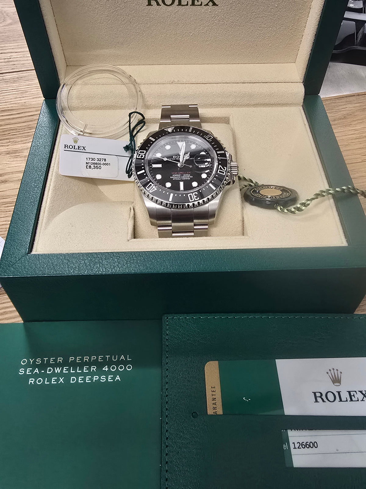 Rolex Sea-Dweller 43mm Ref. 126600 watch with black dial and Oystersteel bracelet, full set 2017