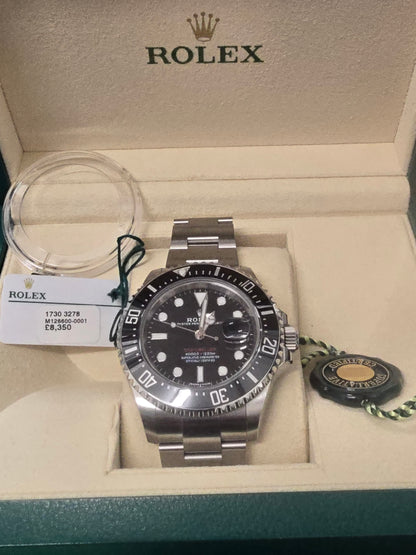 Rolex Sea-Dweller 43mm Ref. 126600 watch with black dial and Oystersteel case, full set 2017