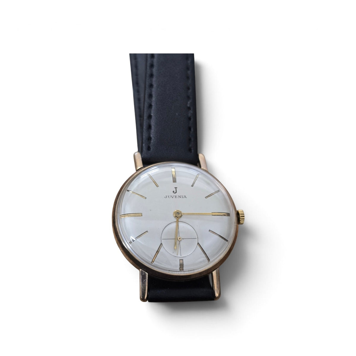 Vintage Juvenia 9ct yellow gold mechanical dress watch with sub-seconds dial by Reeves and Sons