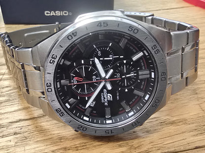 Casio Edifice Chronograph Men's Stainless Steel Watch Black Dial Date Quartz (sh25779l)
