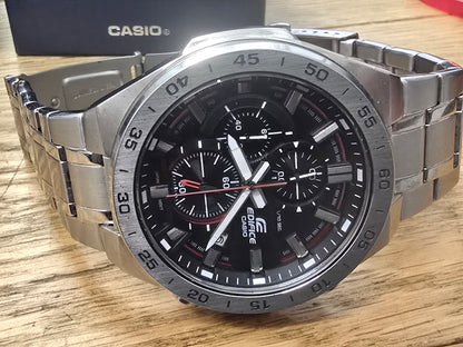 Casio Edifice Chronograph Men's Stainless Steel Watch Black Dial Date Quartz (sh25779l)