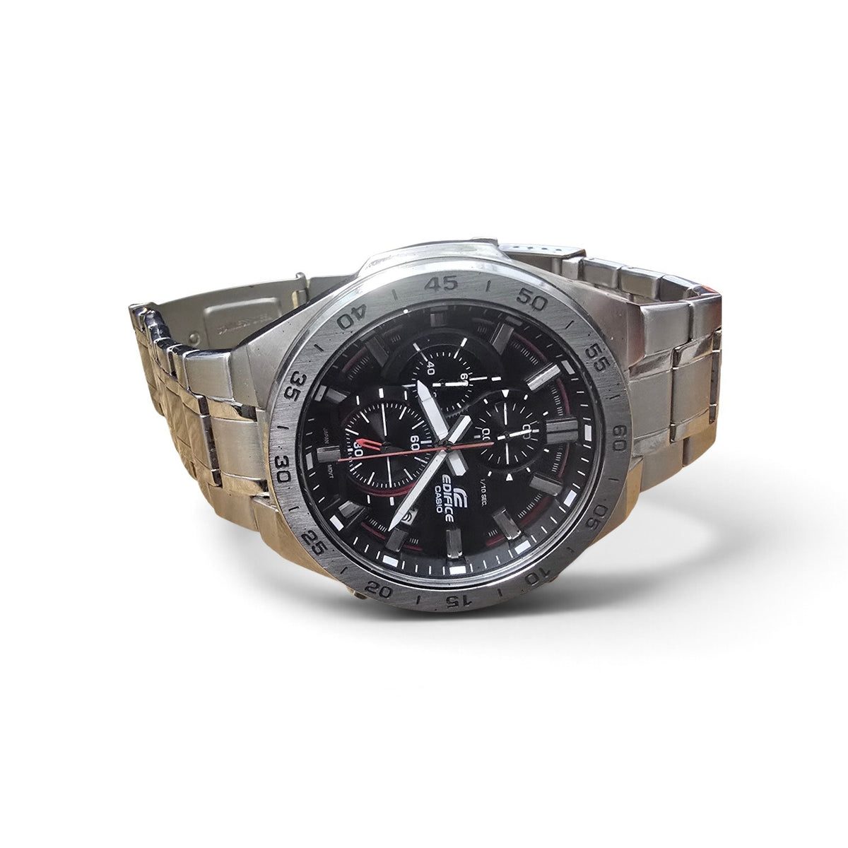 Casio Edifice Chronograph Men's Stainless Steel Watch Black Dial Date Quartz (sh25779l)