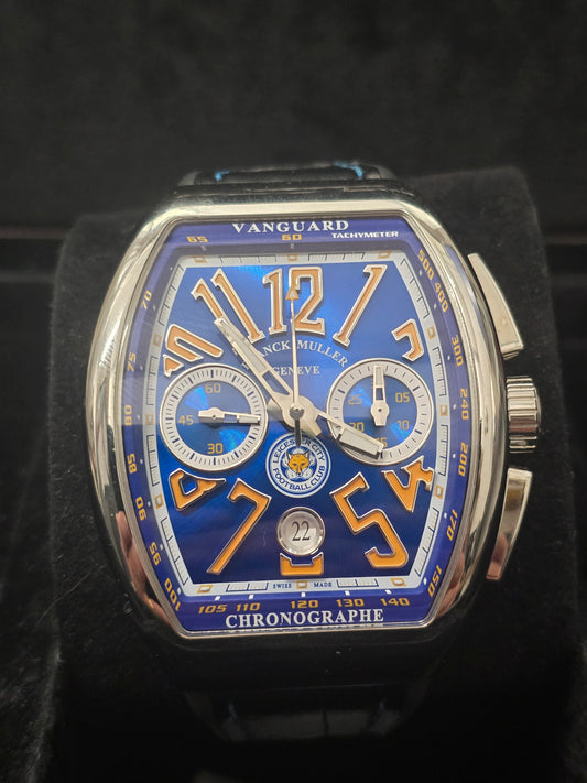 Franck Muller Vanguard V43 CC DT Blue Leicester City FC Edition steel watch with box and papers
