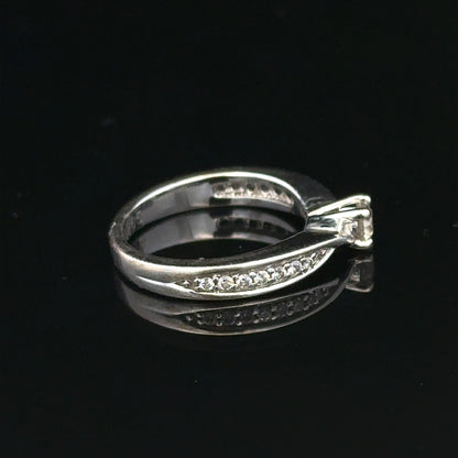 18ct white gold diamond ring with 1/3 carat total weight, size J, featuring a sparkling diamond setting.